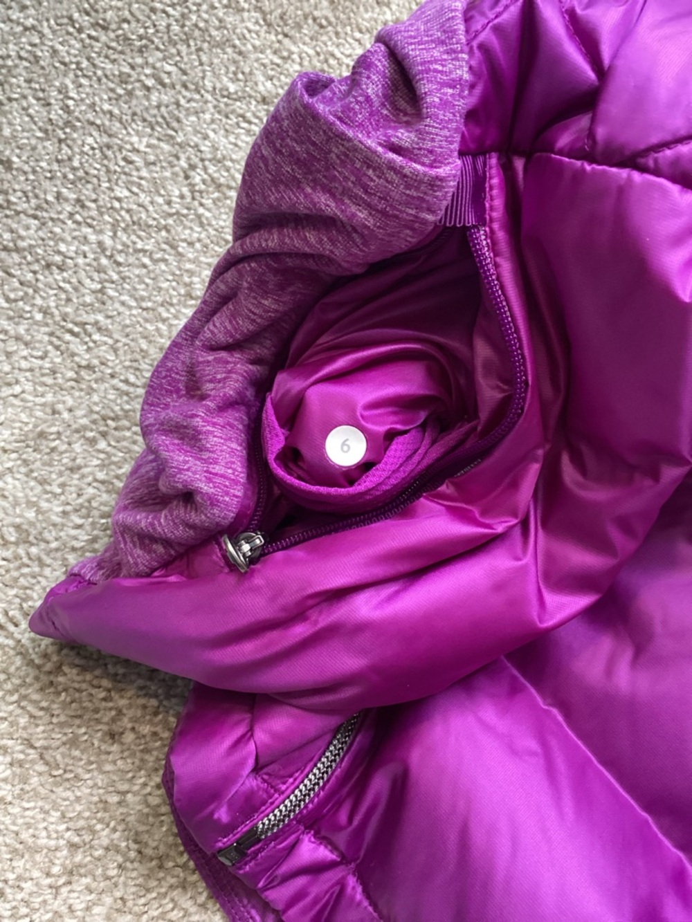 Lululemon Down For A Run Vest Tender Violet Purple Puffer 6 Small - Picture 11 of 11